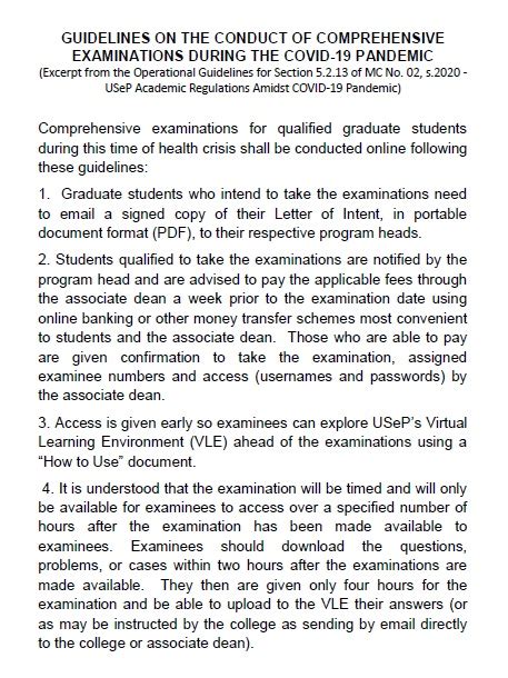 COMPREHENSIVE EXAMINATIONS ONLINE APPLICATION.